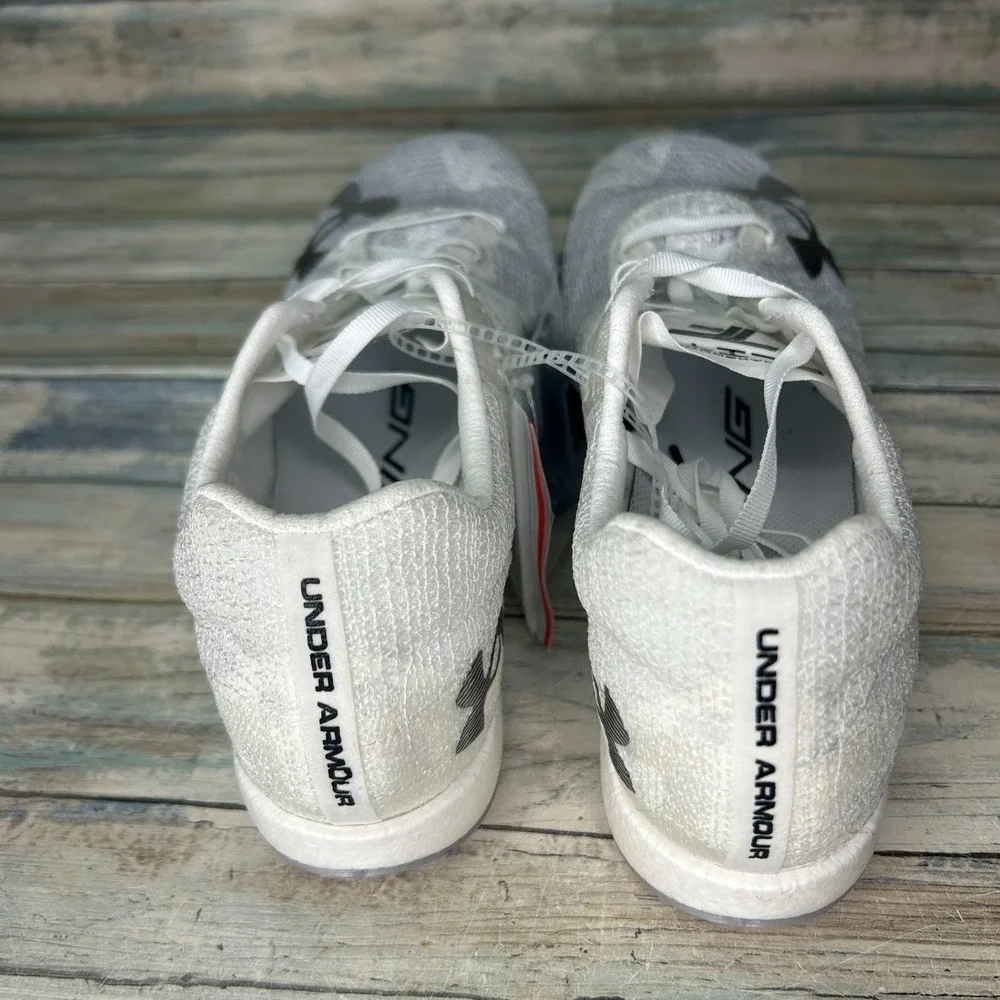 Under Armour Shakedown Elite‎ White Track Field Shoes Cleats Mens 12 Womens 13.5